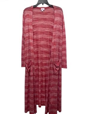 LuLaRoe Sarah Cardigan Medium Rust Terracotta Heathered Long Duster